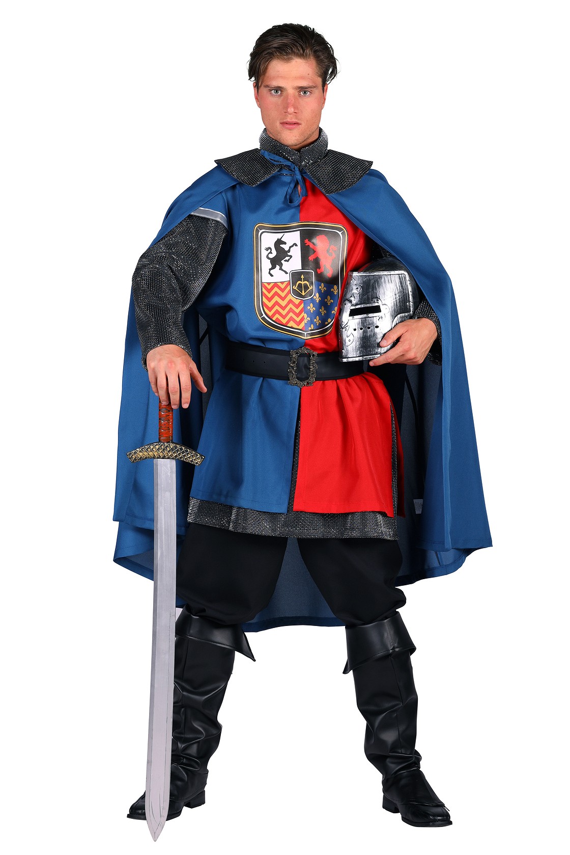 Ridder kostuum "Ironheart" Blauw/Rood