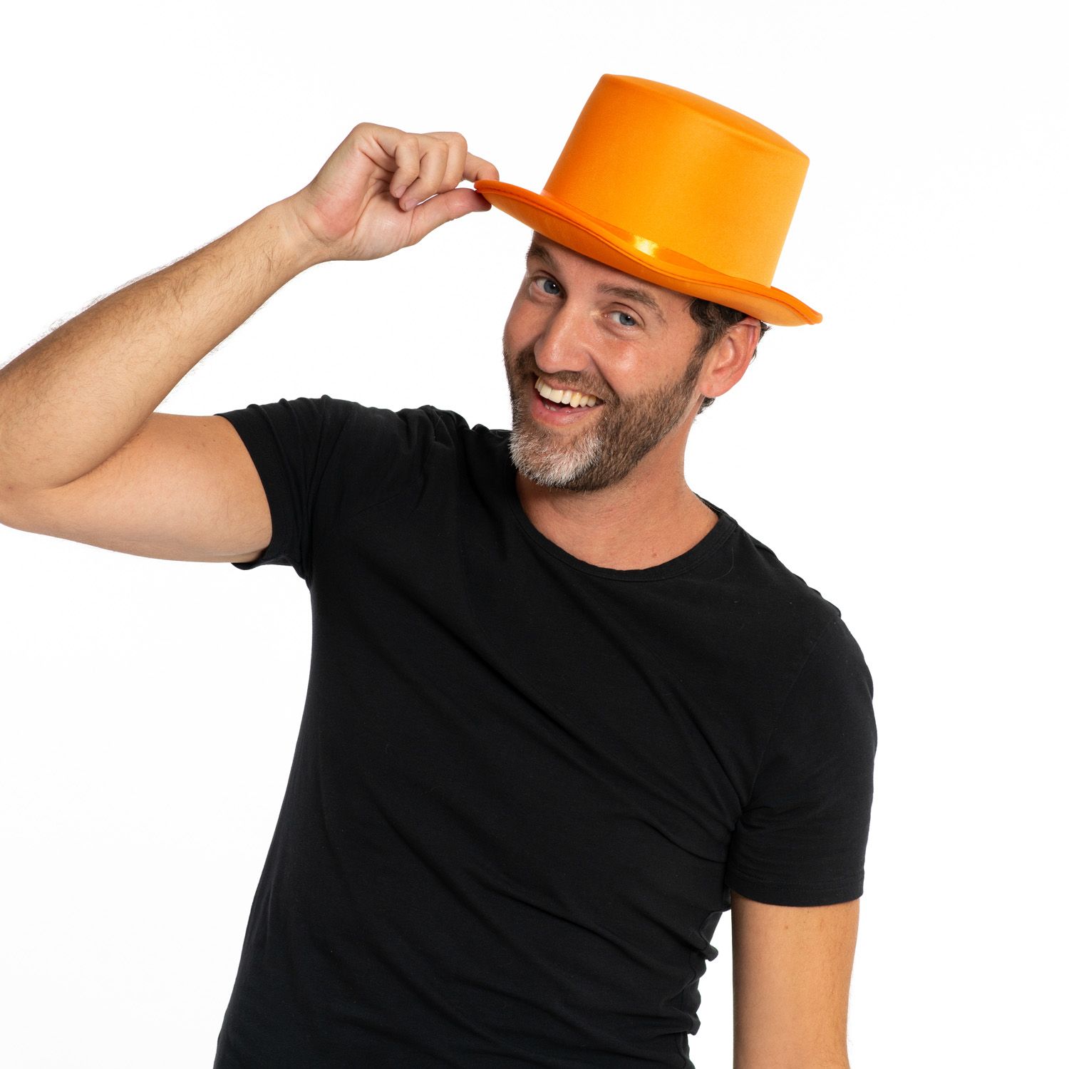 Hoge Hoed Oranje One Size - Afbeelding 2