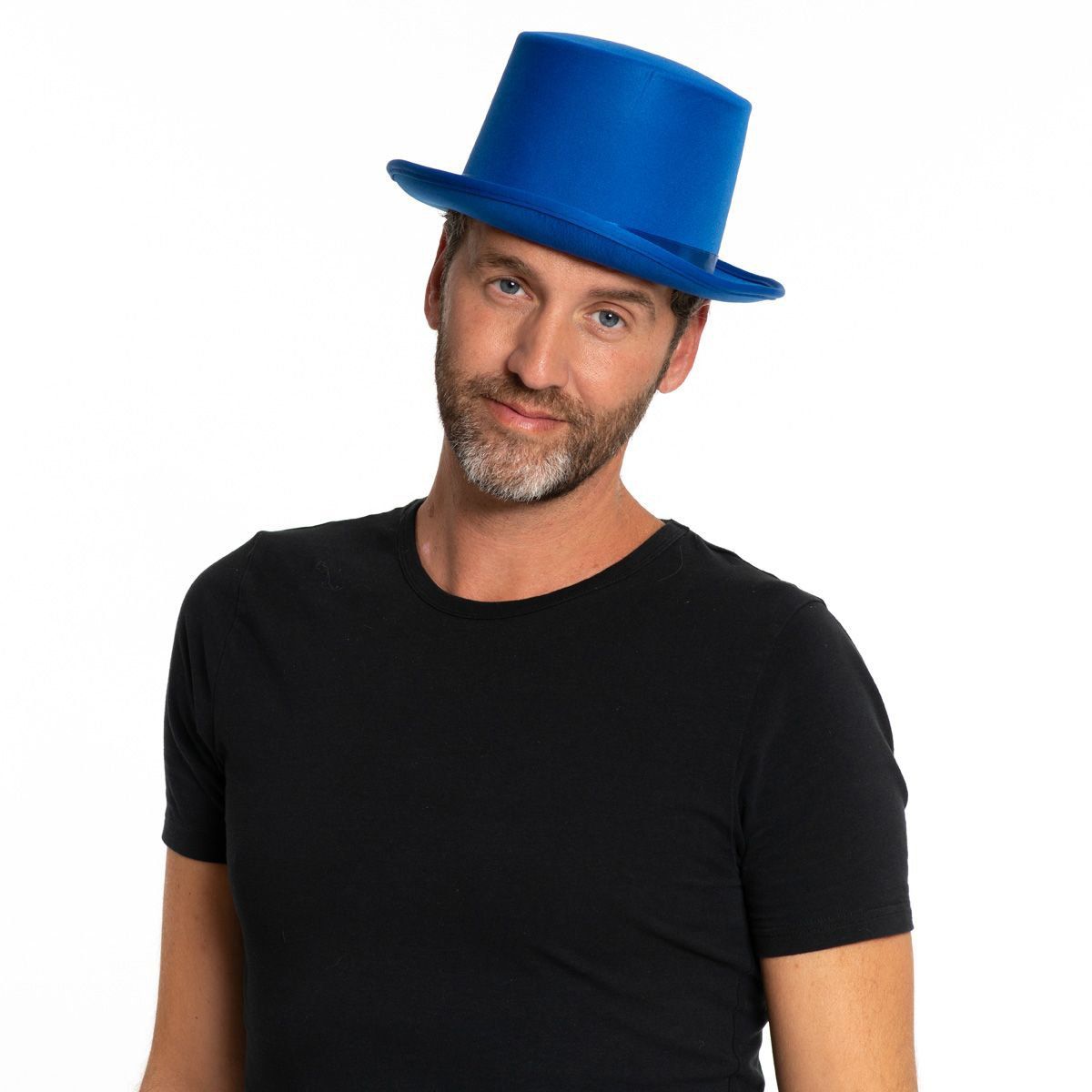 Hoge Hoed Blauw One Size - Afbeelding 3
