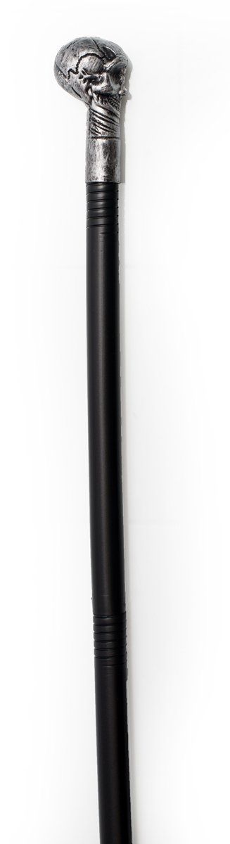 Schedel Sceptre/Stok/Cane Zilver Plastic - 3 delig 77 cm