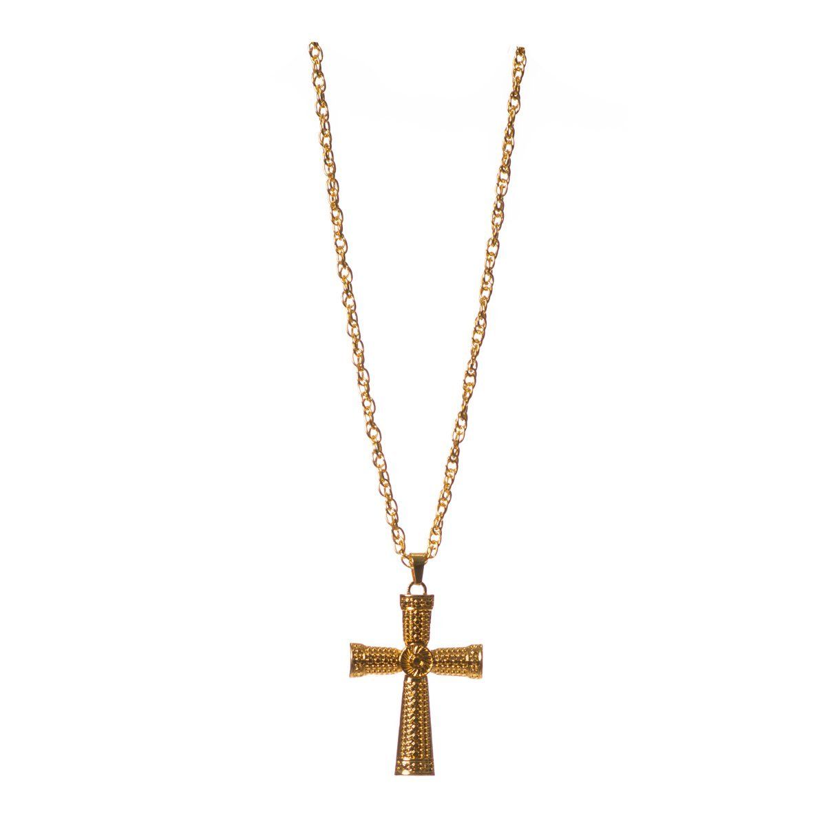 Metalen Gouden Ketting Met Kruis