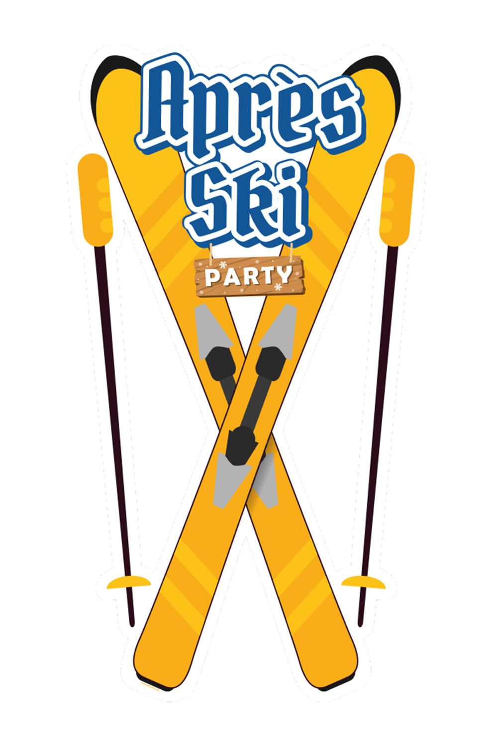 Muurbord Decoratie - Après ski 90x50cm
