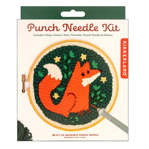 Kikkerland Punch Needle Kit/Set Vos Diameter: 15cm - Afbeelding 3