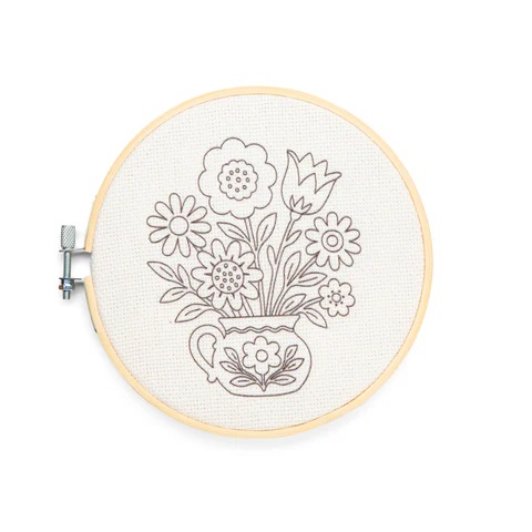 Kikkerland Punch Needle Kit/Set Bloemen Boeket Diameter: 15cm - Afbeelding 3