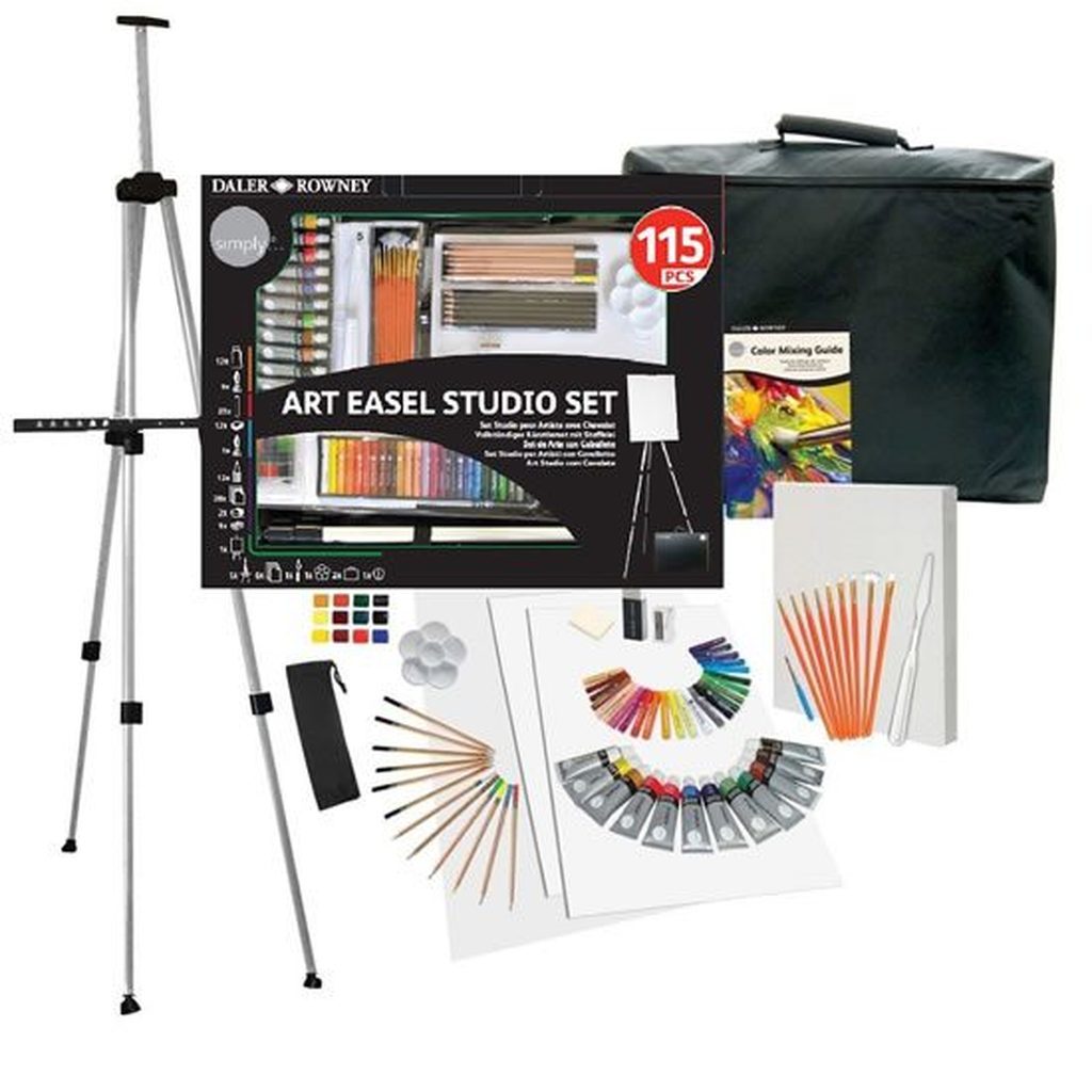 Daler Rowney Simply Complete Art Set Met Ezel 115 Delig - Afbeelding 1