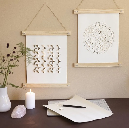 Hobbyset Papierkunst, Papieren hangers, off white, 1 doos - Afbeelding 3