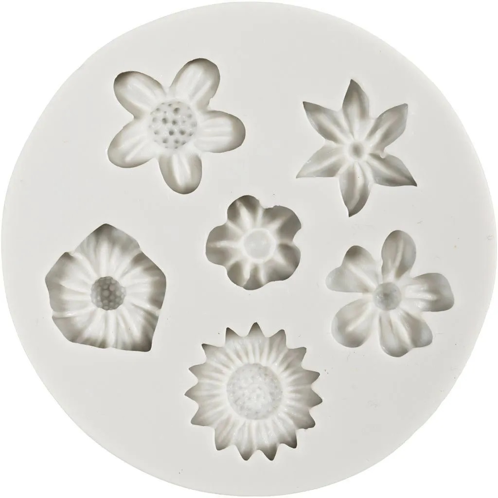 Siliconen vormen, Bloem, H: 0,5 cm, L: 1,5-2,5 cm, 1 stuk - Afbeelding 3