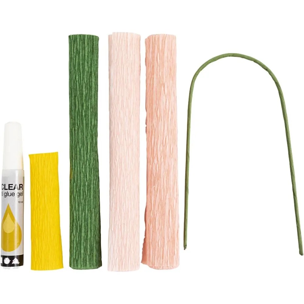 Mini Hobbyset Crêpepapier, Pioenroos, Crêpe-verhouding: 180%, 105 gr, 1 doos - Afbeelding 3