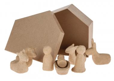 Decopatch Papiermaché Kerststal Met Karakters - Afbeelding 1