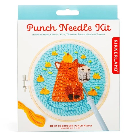 Kikkerland Punch Needle Kit/Set Capibara Diameter: 15cm - Afbeelding 3