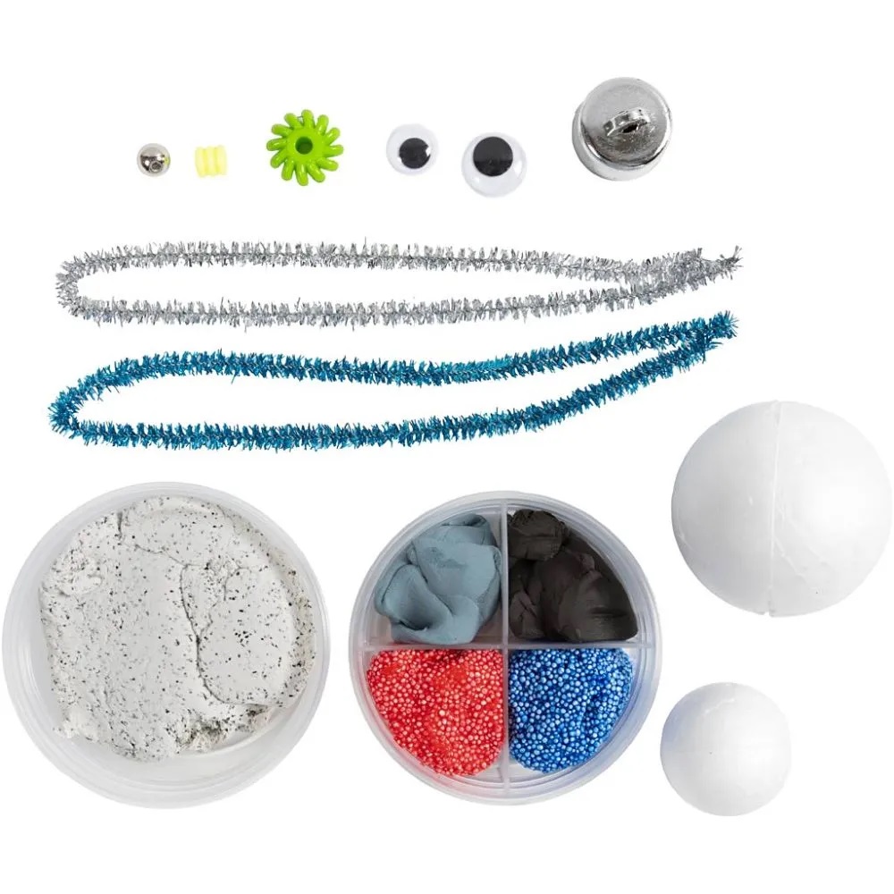 Mini Hobbyset Boetseren, Robot, blauw, grijs, rood, 1 doos - Afbeelding 3