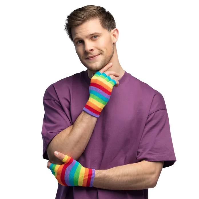 Vingerloze handschoenen regenboog - Afbeelding 3