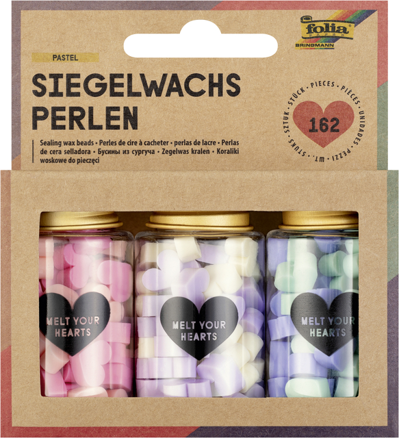 Folia Zegelwax Waspastilles 3 Potjes Pastel - Afbeelding 2