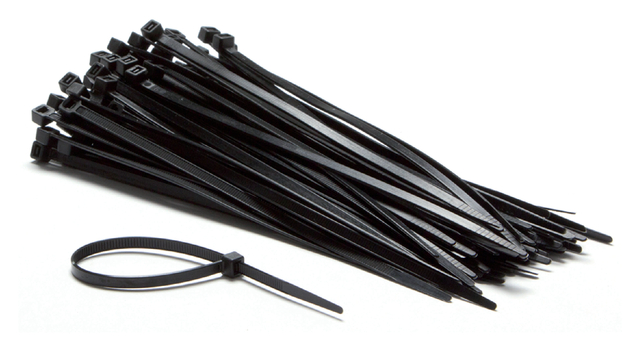 Kabelbinders nylon 4.8x200mm zwart / 100 stuks