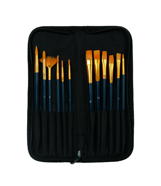 Kwastenset 12penselen + praktisch etui 