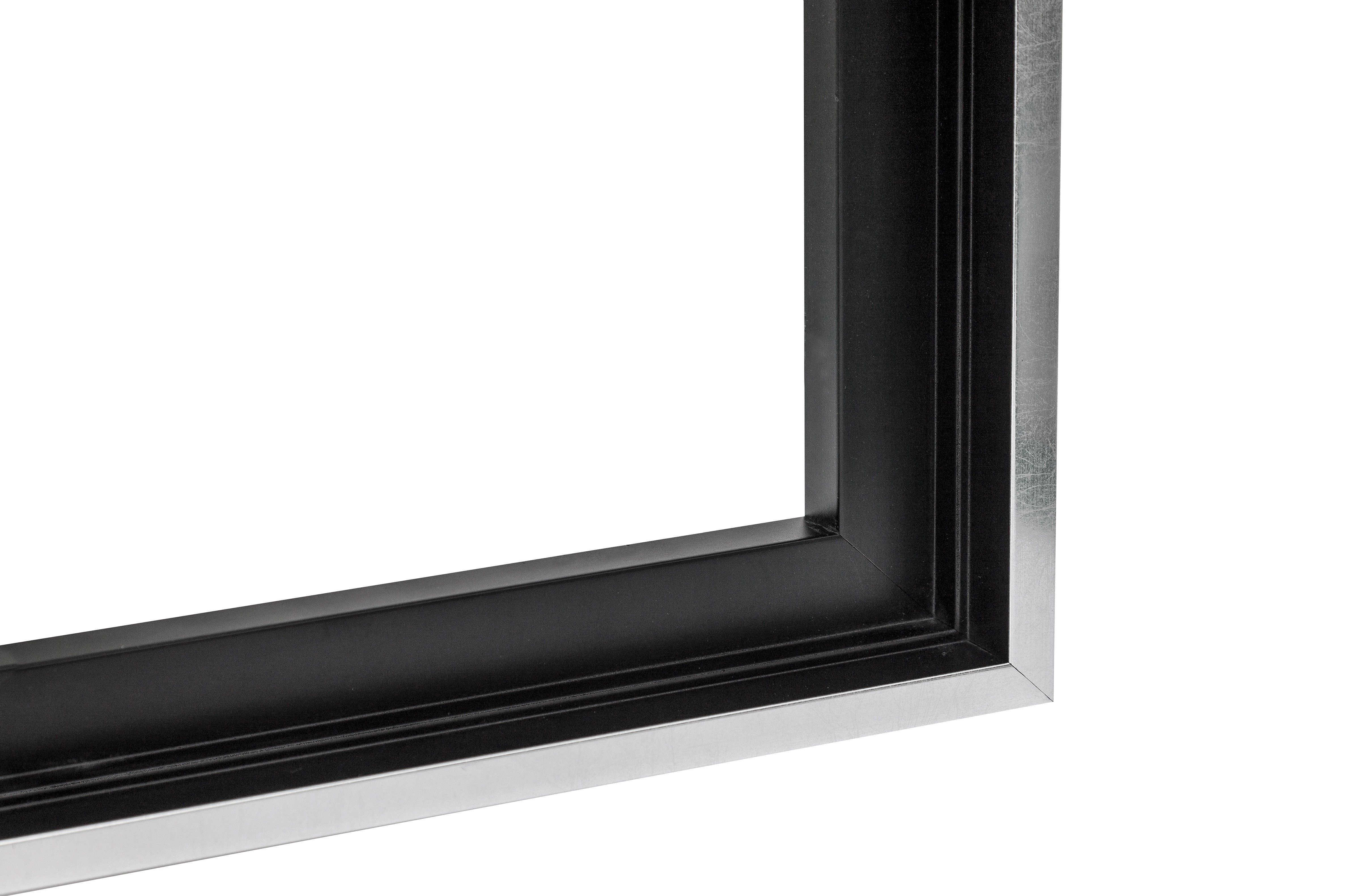 Houten Baklijst Zwart/Zilver Gefineerd M4411 - keuze uit 18 maten - Afbeelding 2