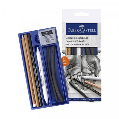 Houtskoolset Faber-Castell 7-delig