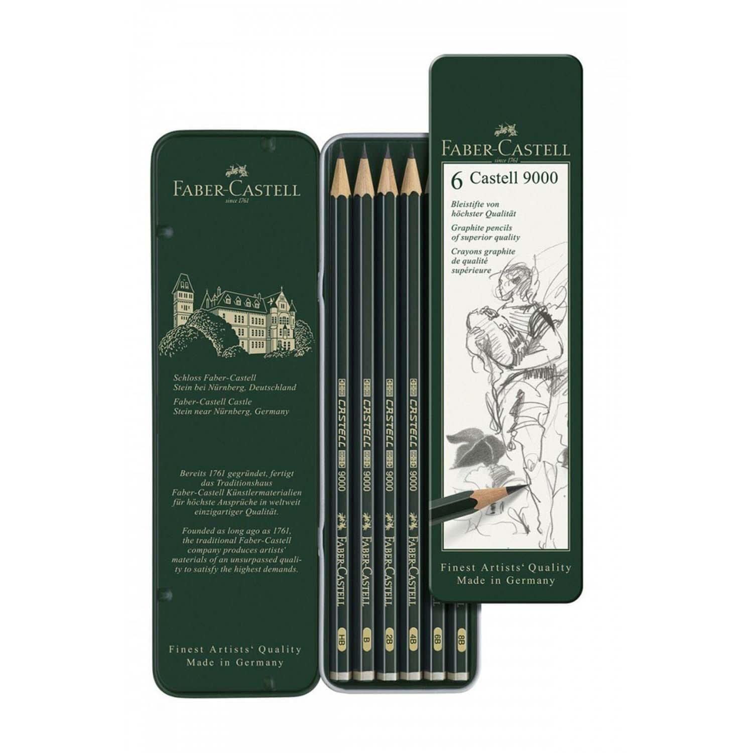 Potlood Faber Castell 9000 bliketui a 6 stuks