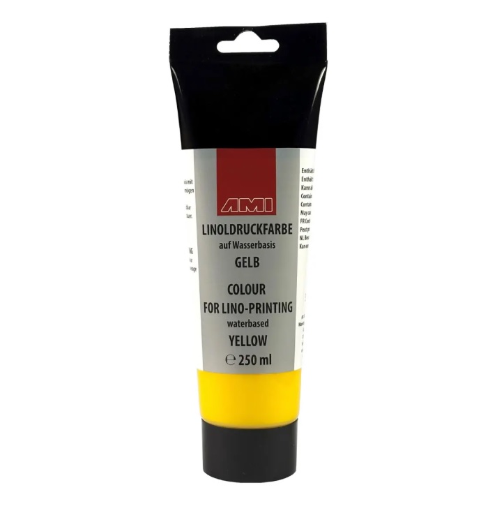 AMI Linodrukverf Geel  250ml Waterbasis