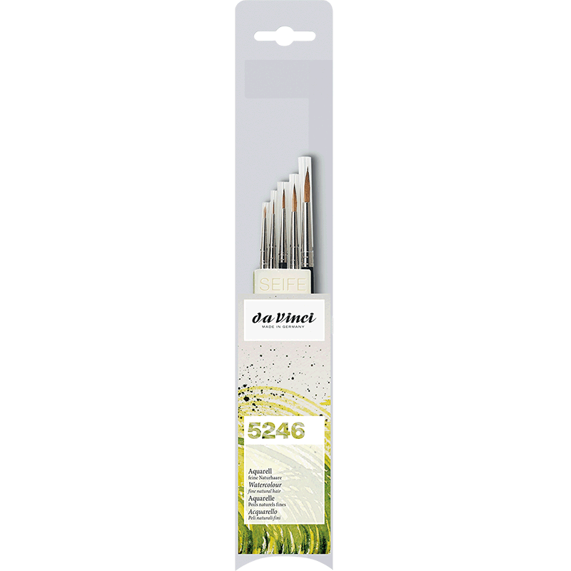 DAVINCI SET AQUARELPENSELEN ROODMARTER ASS. 5246