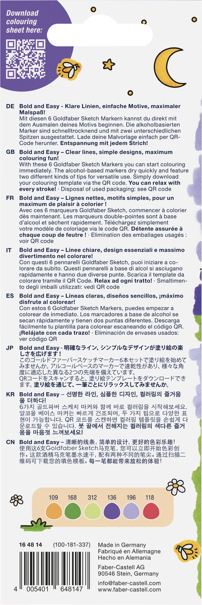 Sketchmarker Faber-Castell Goldfaber etui 6 stuks Bold Easy World of Frogs - Afbeelding 4