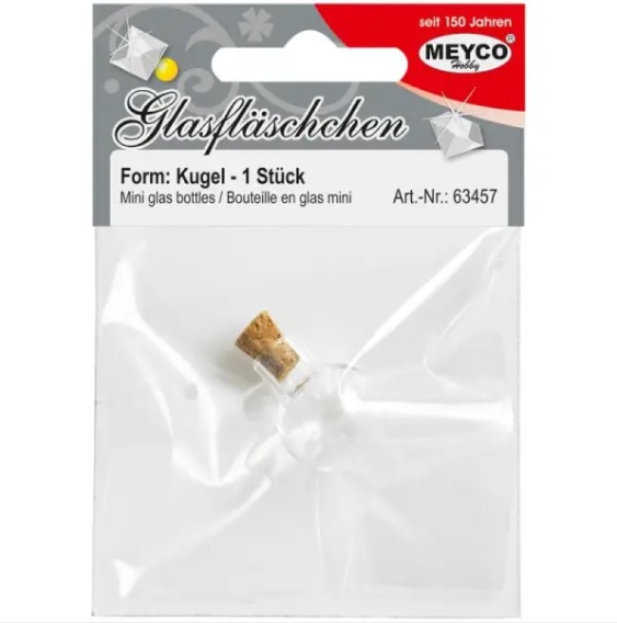 Meyco Mini Glazen Flesje Met Kurk