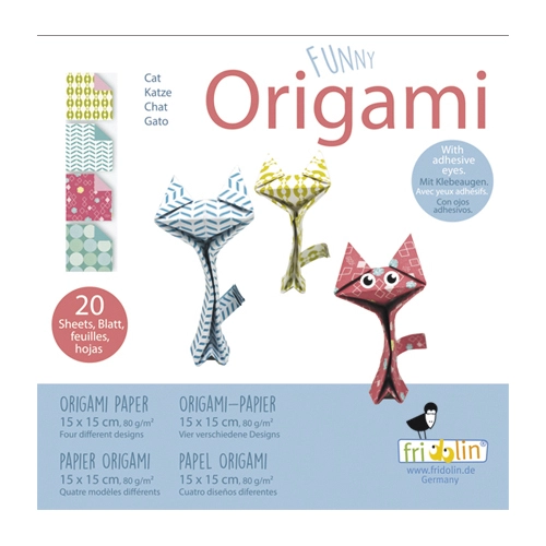 Fridolin Funny Origami Vouwblaadjes 80gr. 20vel 15x15cm Katten
