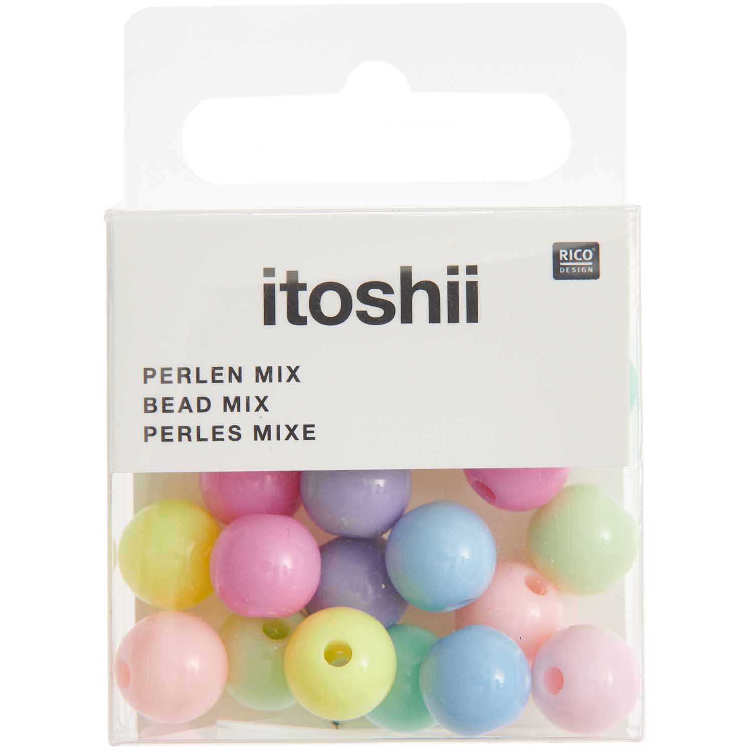 Plastic Kralen Regenboog PASTEL MIX, Ø 10 MM