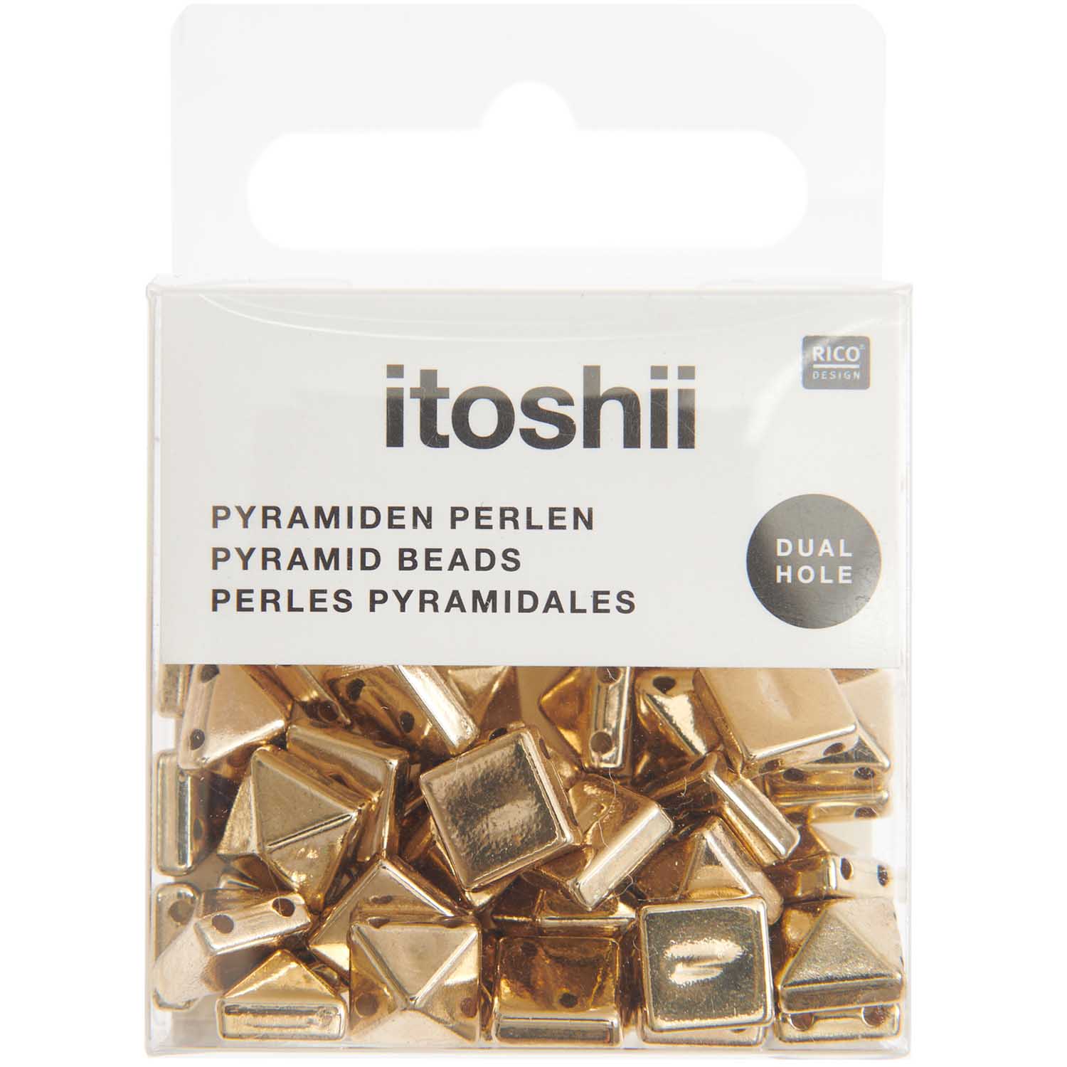 Piramide Kralen Studs Vierkant S Goud