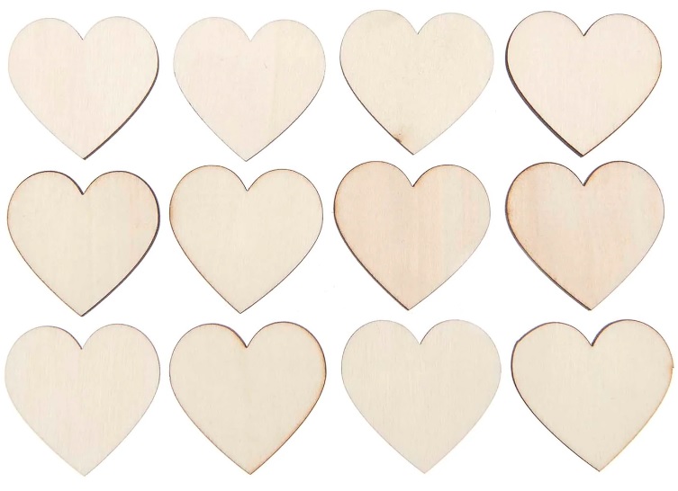 Houten Harten Groot, NATURAL, 40X38MM, 12stks.