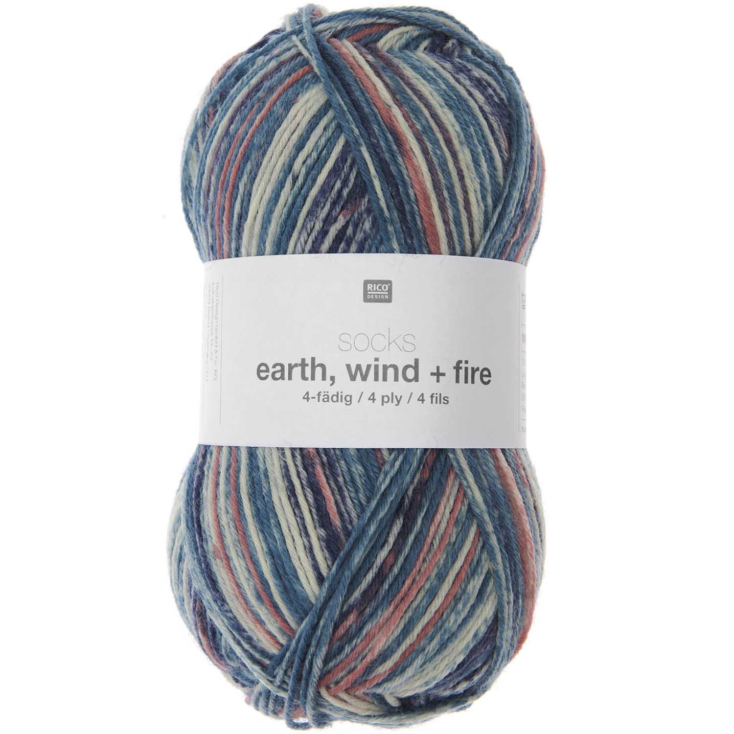 RICO Socks Earth, Wind + Fire 4 Kleurig Sokkenwol - Keuze uit diverse kleuren