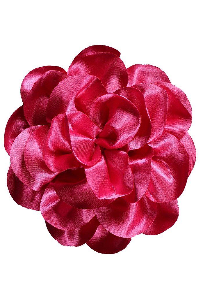 Satijn Bloem Met Klip En Brochspeld +/- 20cm Roze