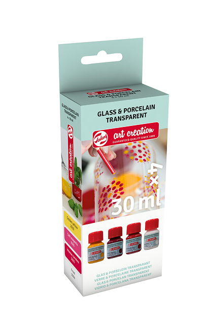 Talens Art Creation Glas & Porselein Transparent Set 4 x 30 ml Roze Frost