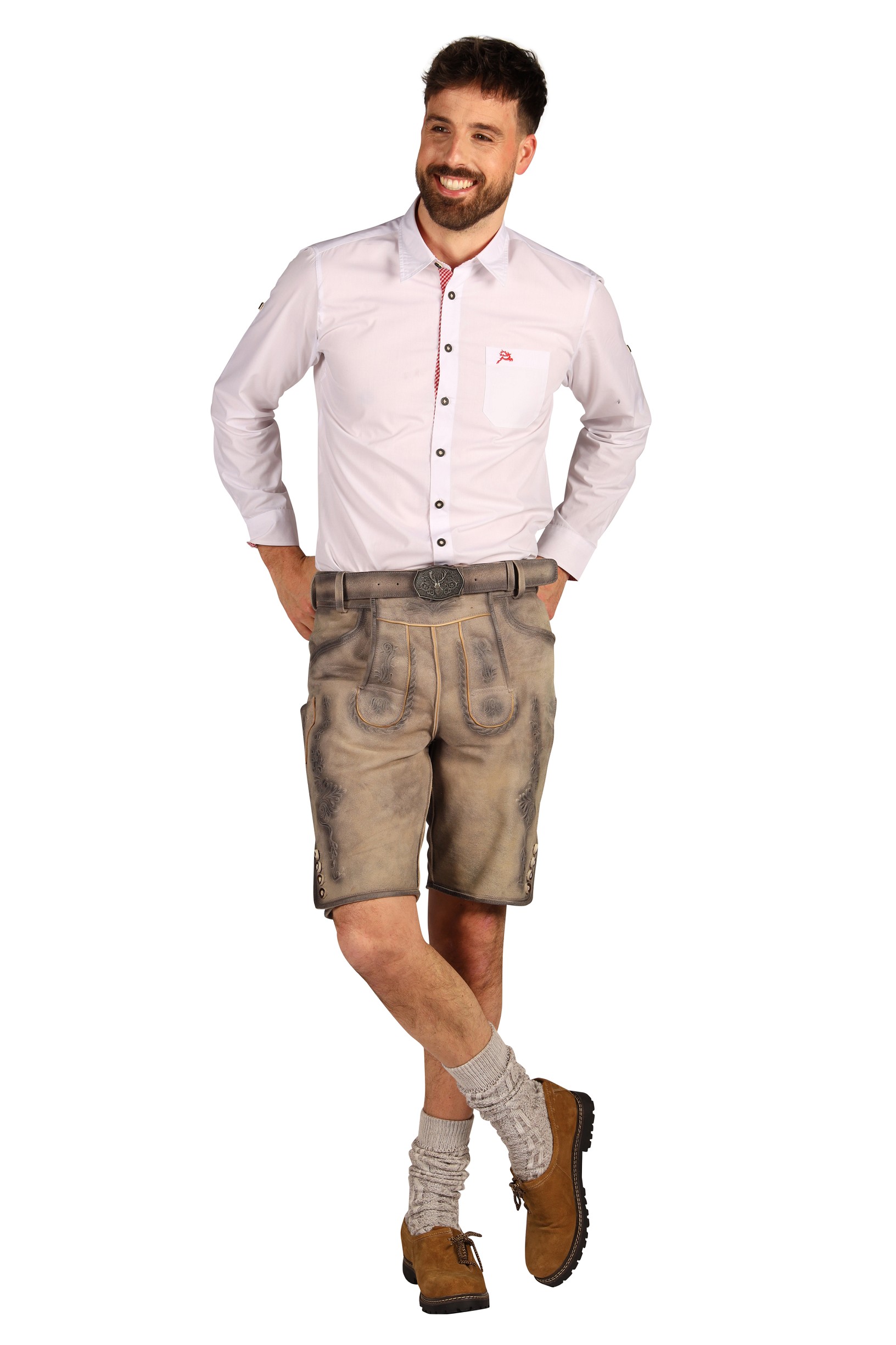 Lederhose Trachtenhose Fabian Grijs - Afbeelding 2