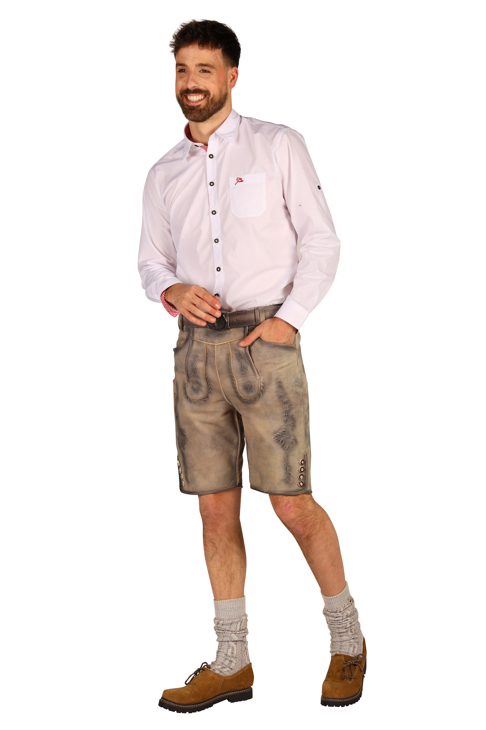 Lederhose Trachtenhose Fabian Grijs - Afbeelding 3