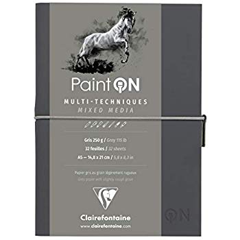 Paint'On A5 double PU sewn book + elastic 250g 32 sheets grey