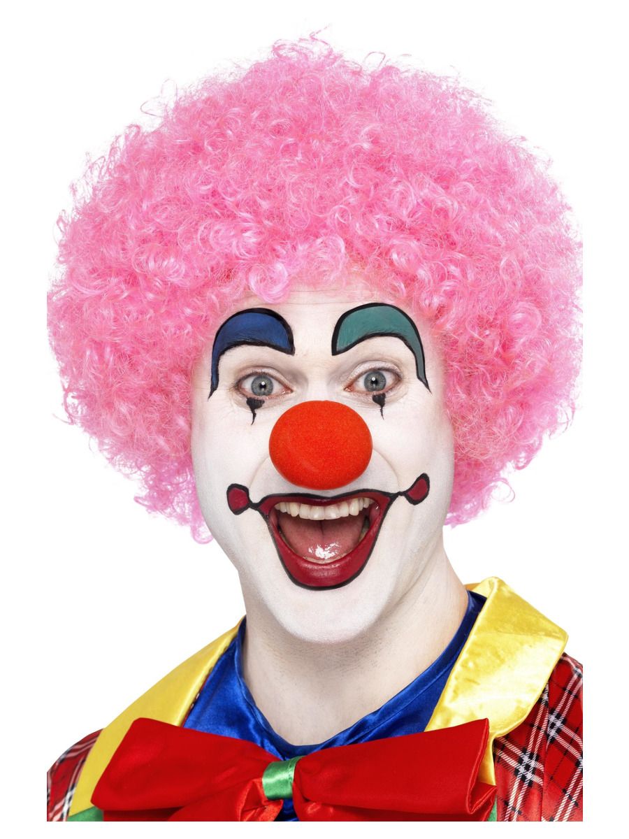 Crazy Clown Pruik Roze - Afbeelding 2