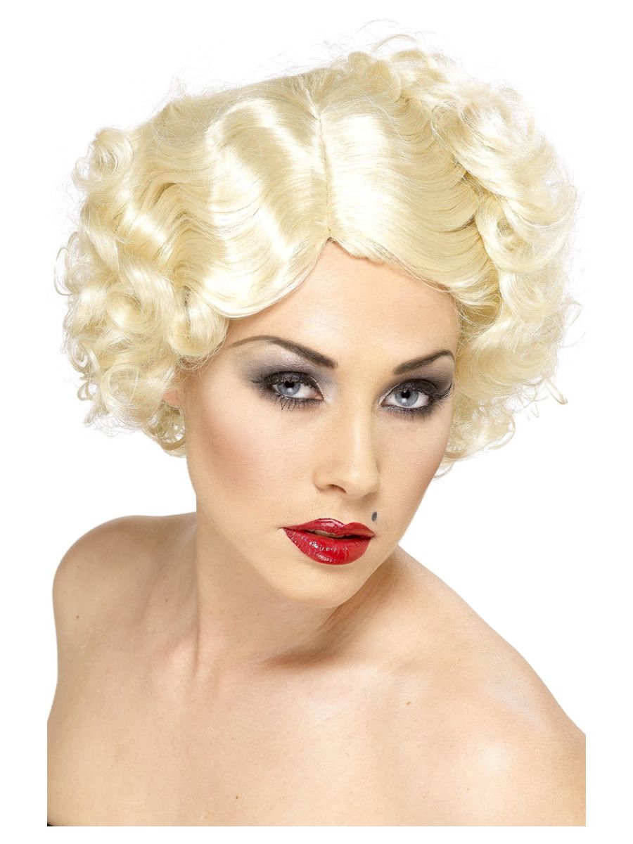 Hollywood Icoon Pruik Blond Met Korte Krullen