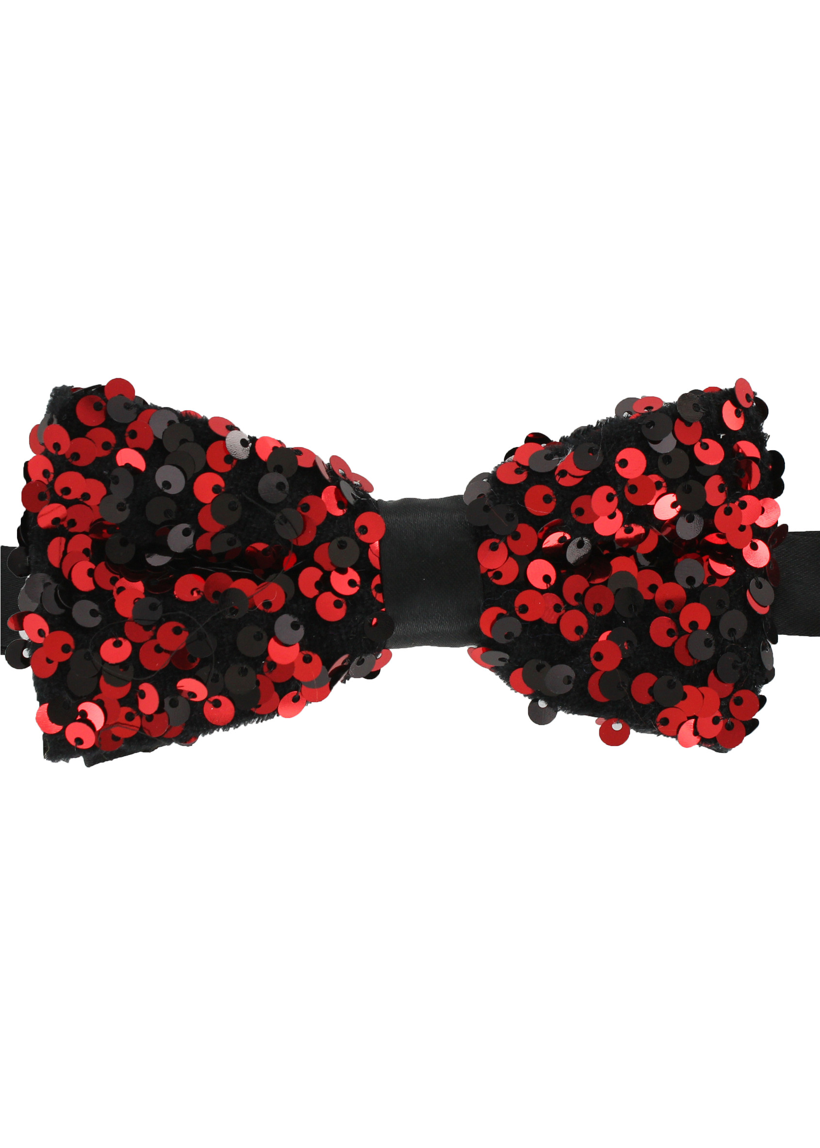 Luxe Paillettenstrikje Rood-Zwart 