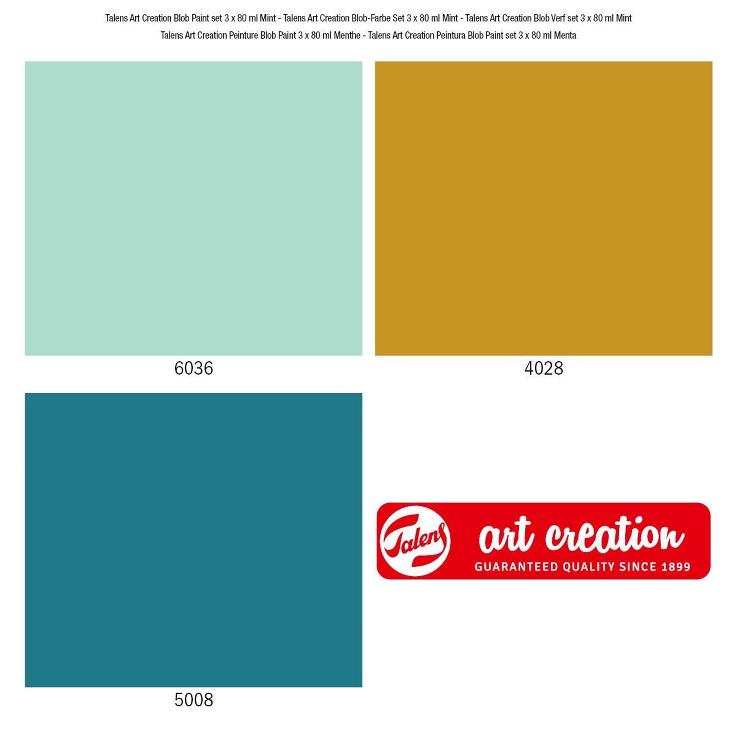 Art Creation Blob verf set Mint | 3 x 80 ml - Afbeelding 1