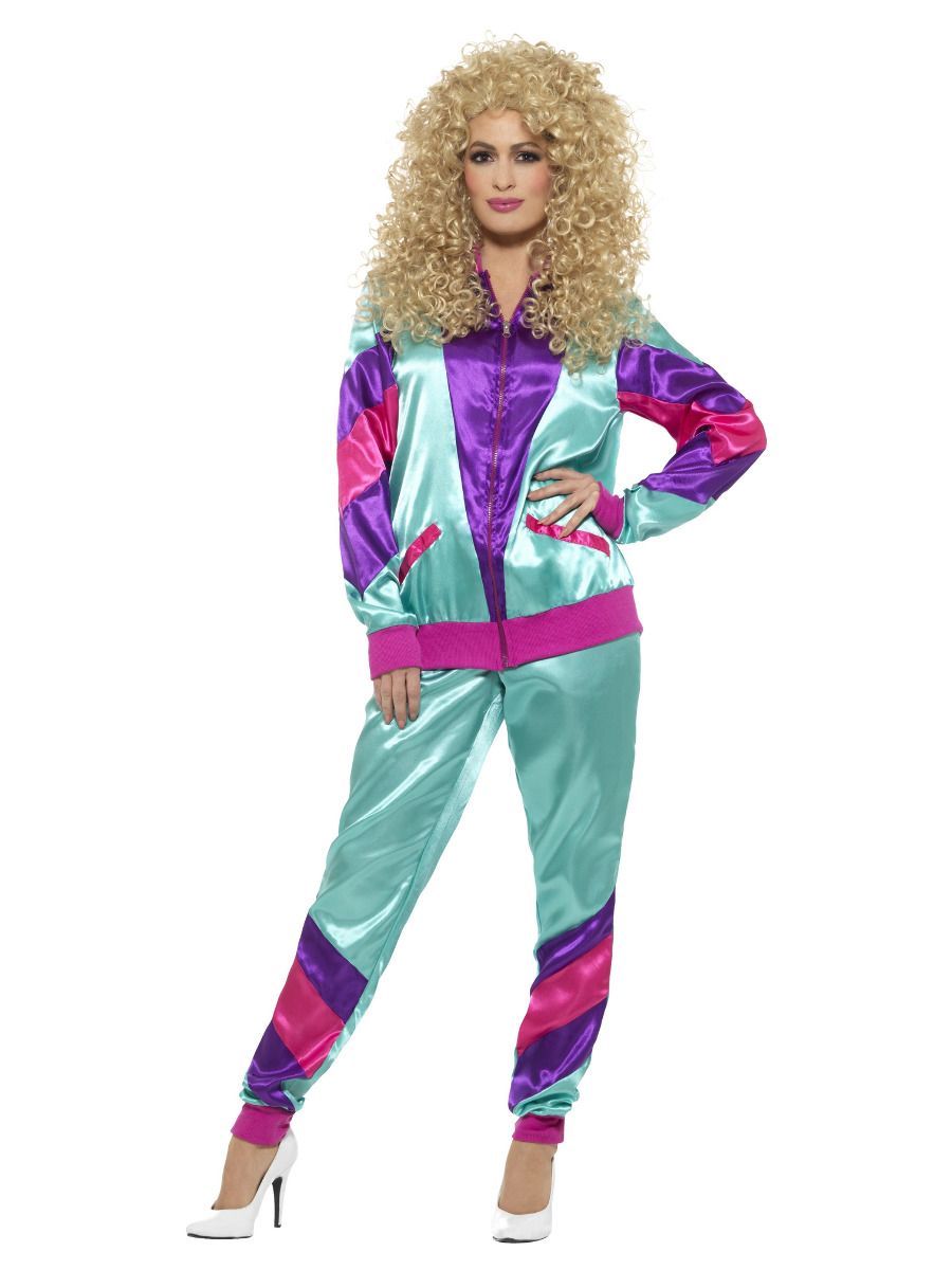 80s Trainingspak Kostuum Dames Blauw