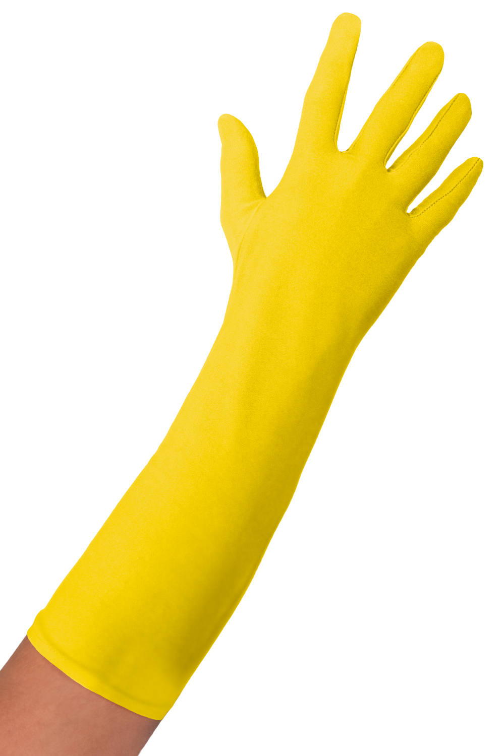 Handschoenen nylon lang geel acc5
