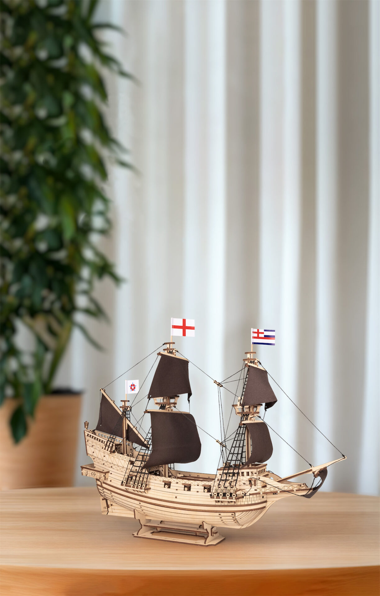 AB DIY Eco Wood Art 3D Mechanische Houten Puzzel, Lord of the Seas, (Boot) 40x16x51,7cm - Afbeelding 3
