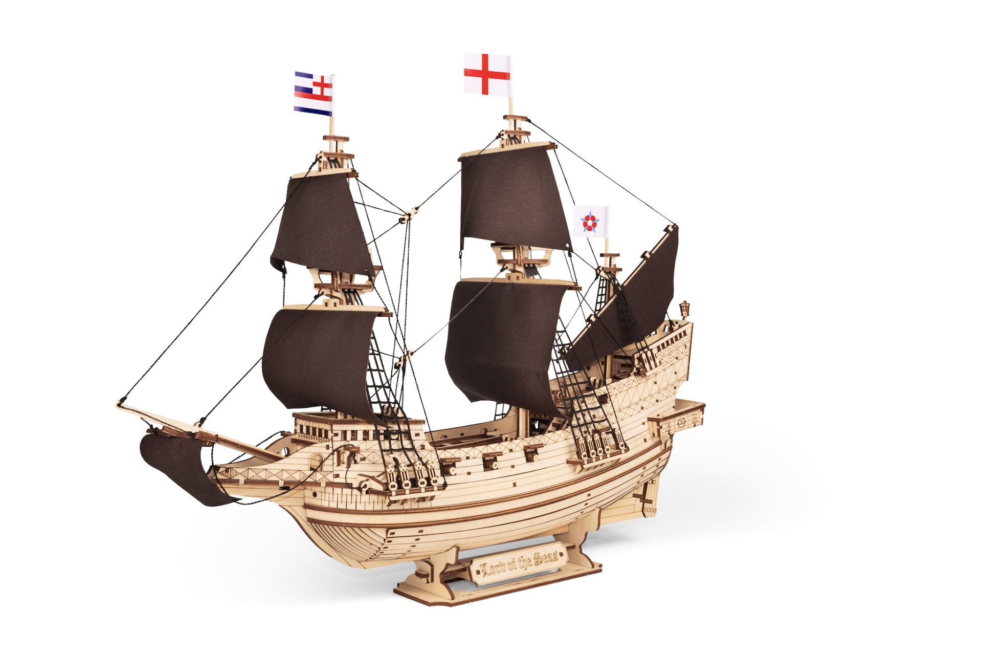 AB DIY Eco Wood Art 3D Mechanische Houten Puzzel, Lord of the Seas, (Boot) 40x16x51,7cm