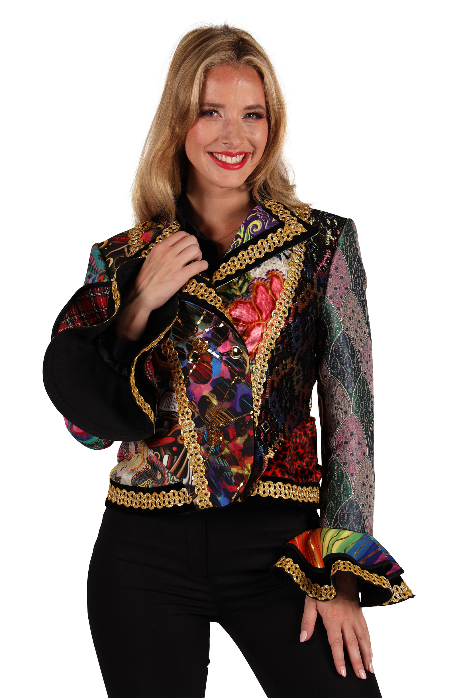 Carnavalsjas Dames "Patchwork Fiesta" Mix - Keuze uit diverse maten