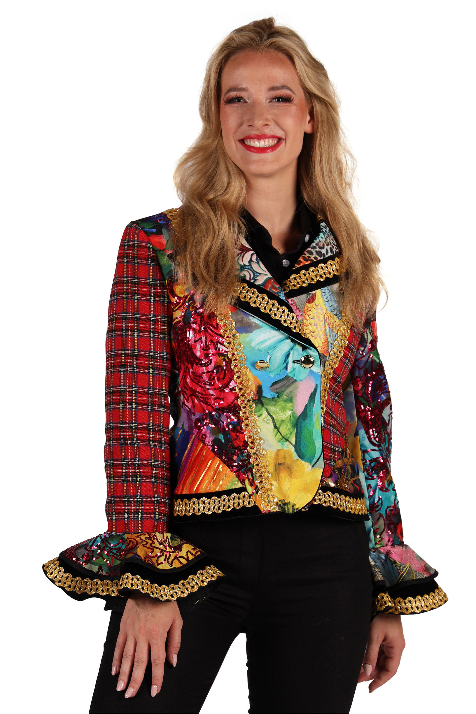 Carnavalsjas Dames "Patchwork Fiesta" Mix - Keuze uit diverse maten - Afbeelding 2