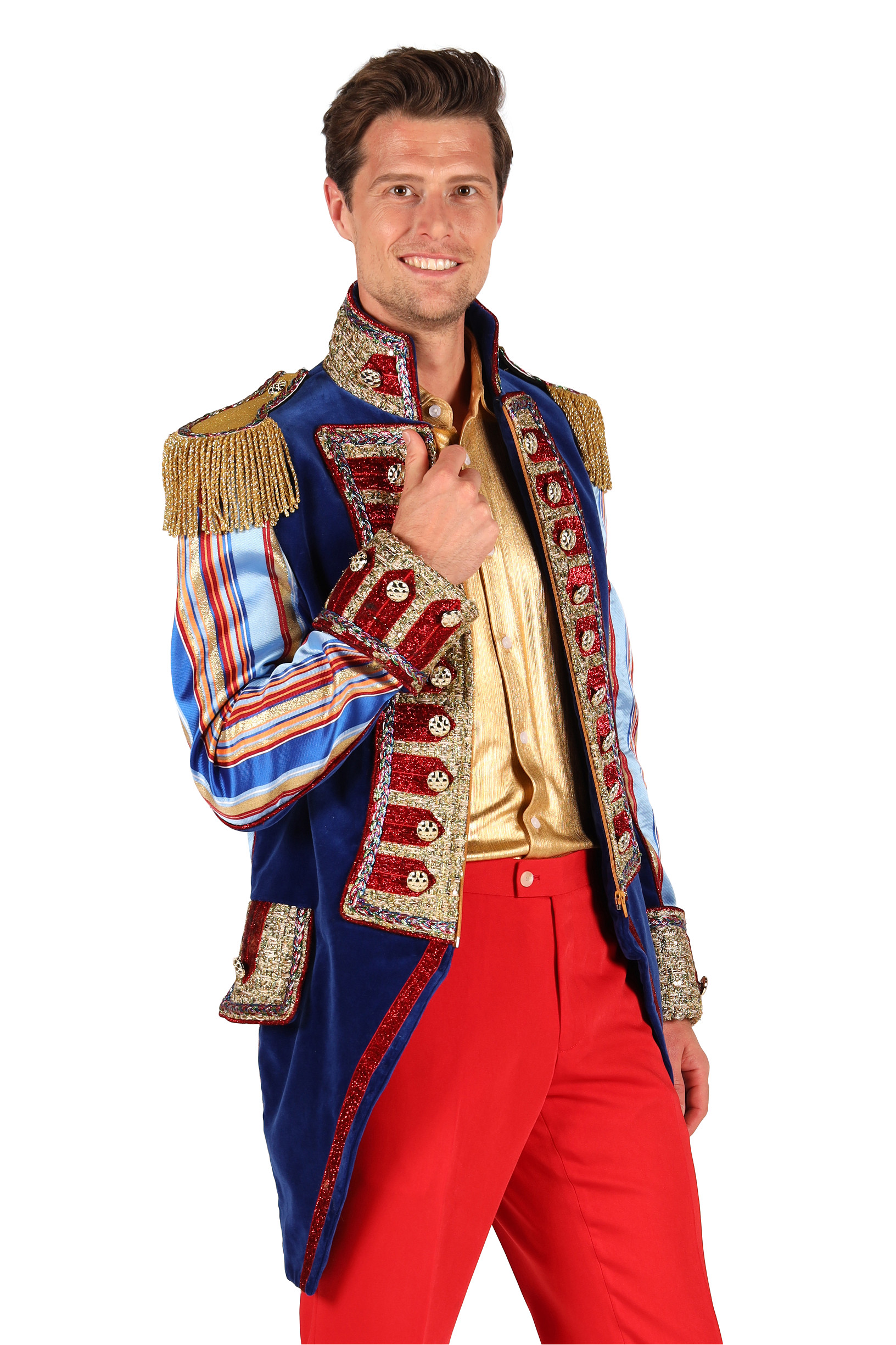 Carnavalsjas Heren "Velvet Sensation" Blauw - Afbeelding 2
