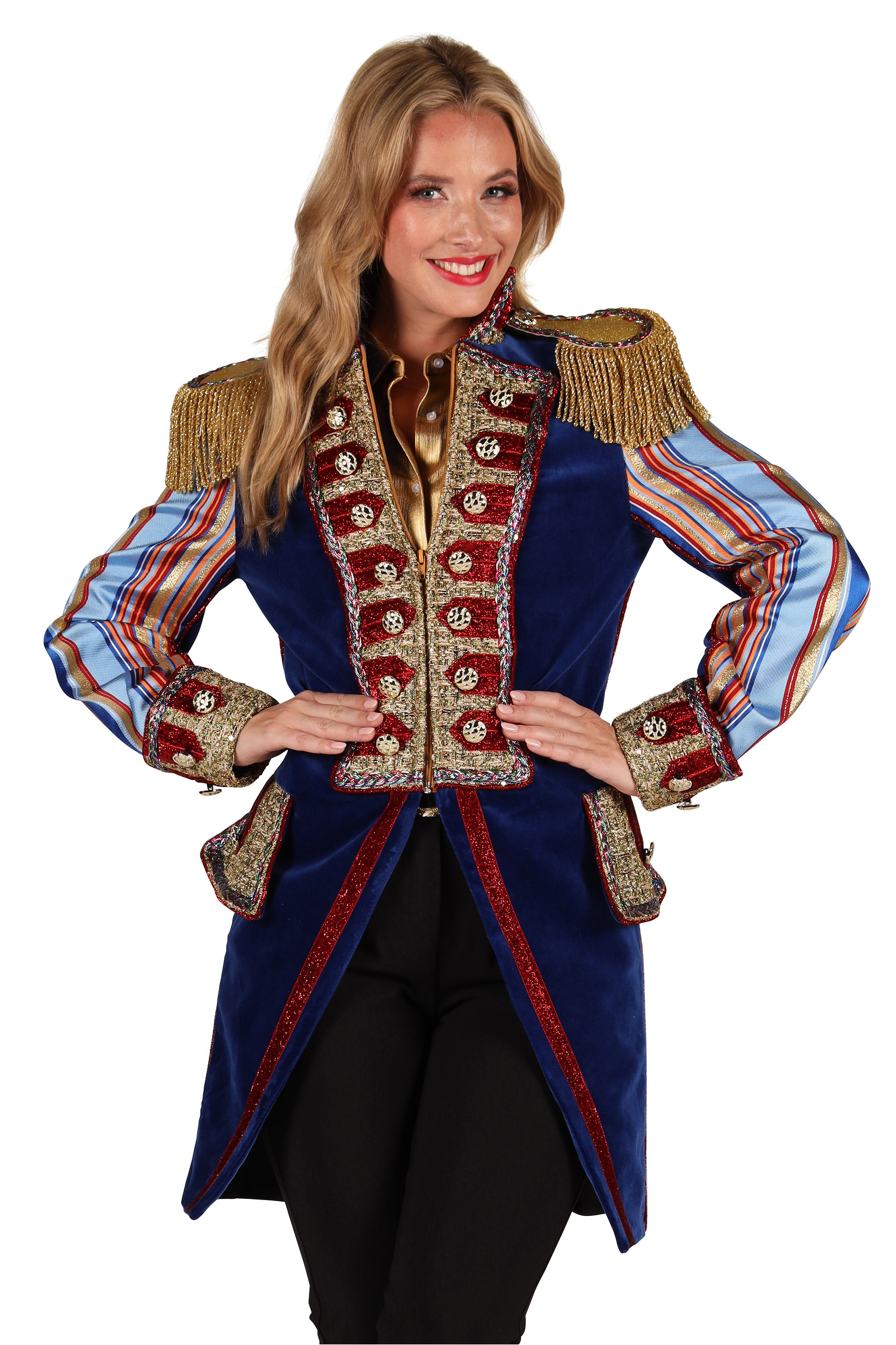 Carnavalsjas Dames "Velvet Sensation" Blauw