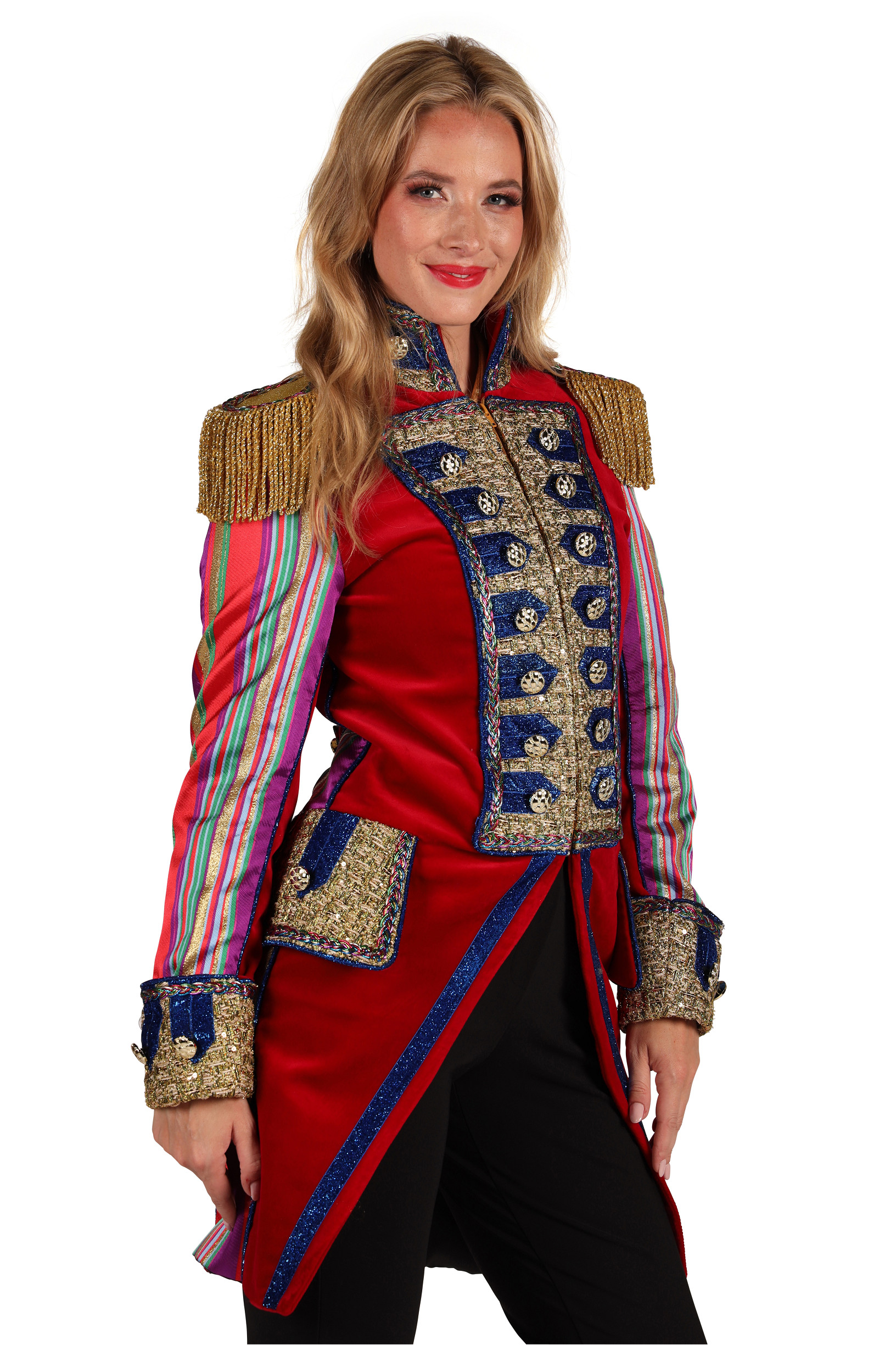Carnavalsjas Dames "Velvet Sensation" Rood - Afbeelding 2