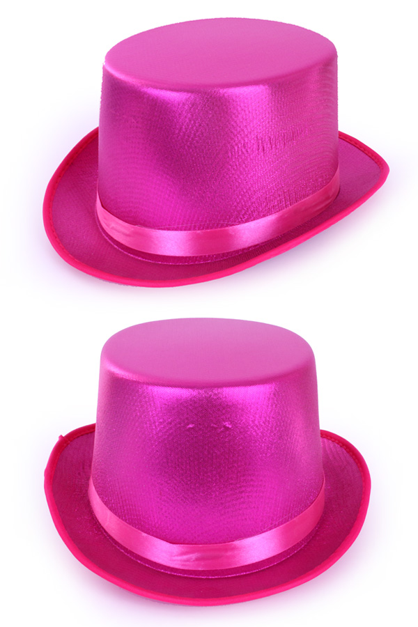 Hoge hoed metallic pink